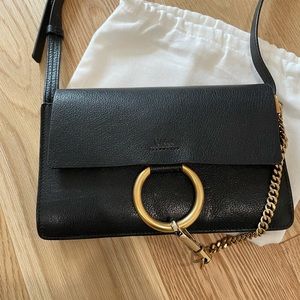 Chloe Small Faye Crossbody - black leather - like new